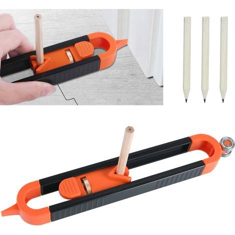 Perfilador de sílex con cerradura, herramienta de perfilado, regla de medición para carpintería, herramienta de calibre replicador de perfiles irregulares, regalo para carpinteros (1/5)