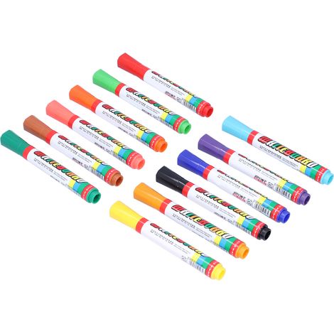 Feutres effaçables pour tableau blanc, feutres de peinture colorés, kit d'outils de dessin et de graffiti pour enfants, 12 couleurs (1/5)