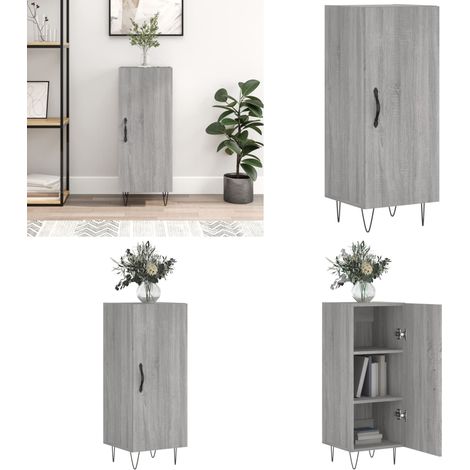 Buffet Sonoma gris 34,5x34x90 cm Bois d'ingénierie - Buffet - Meuble De Rangement - Armoire - Commode - Salon - Home & Living (1/5)