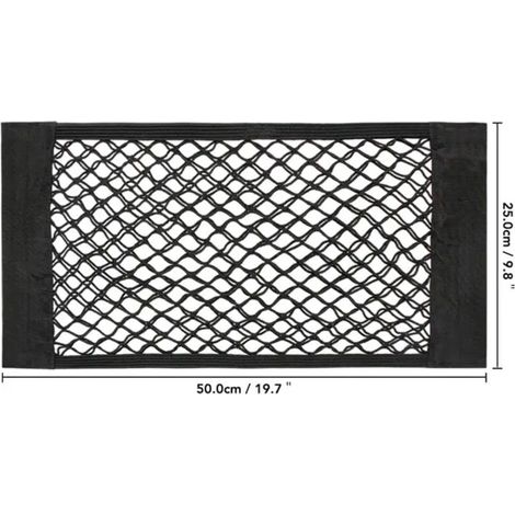 Voiture arrière arrière maille coffre siège élastique chaîne filet magique autocollant universel sac de rangement poche Cage Auto organisateur siège sac arrière 50 x 25 cm (1/3)