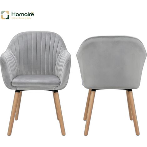 Sessel in Hellgrau mit Armlehnen 42 x 50 x 81 cm HOMAIRE (1/5)