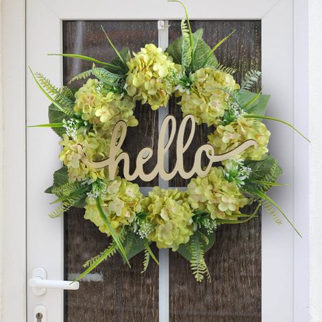 Guirlande Artificielle - Hortensia - Pour Porte D'Entrée Fenêtre Intérieur - 46 Cm - Plastique - 1 Pièce (1/3)