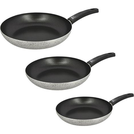 MA MAISON TRIS PADELLE LINEA ALESSIA 20 Ø - 24 Ø - 28 Ø CM SPESSORE 2.20 MM ANTIADERENTE E ANTIGRAFFIO IN ALLUMINIO (1/5)