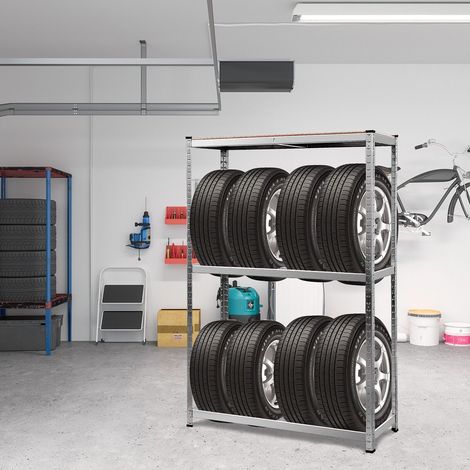 120 x 40 x 180CM 3-Tier Industrial Tire Rack Storage Tyre Rack Adjustable Shelve (1/5)