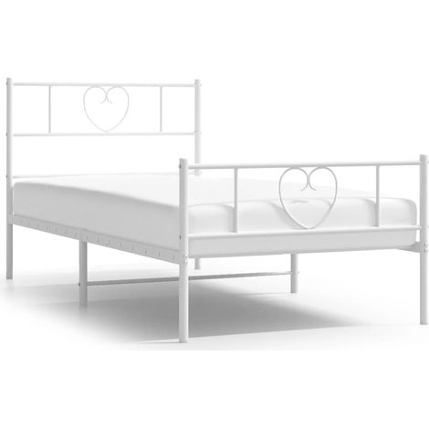 Maison Exclusive - Giroletto con Testiera e Pediera Metallo Bianco 107x203 cm (1/5)