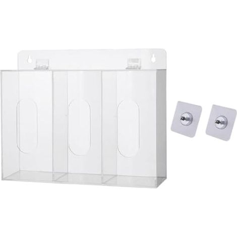 Boîte distributrice de masques, distributeur de masques et gants jetables en acrylique transparent, boîte de rangement avec couvercle pour laboratoire, cuisine et restaurant, L (1/5)