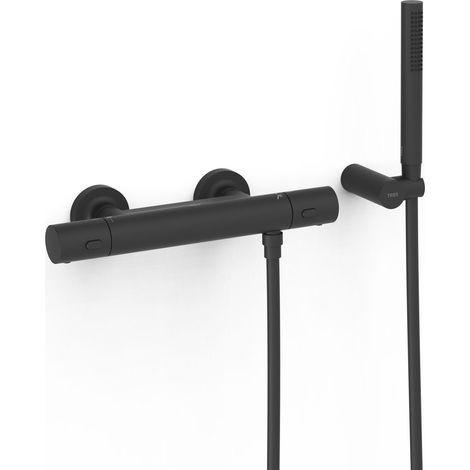 Robinet thermostatique mural Over-wall pour doucheDouchette Noir mat - TRES 19016429NM (1/2)