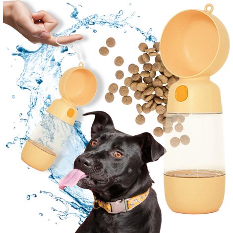 Distributore d'acqua portatile per cani e gatti - bottiglia arancione (1/5)
