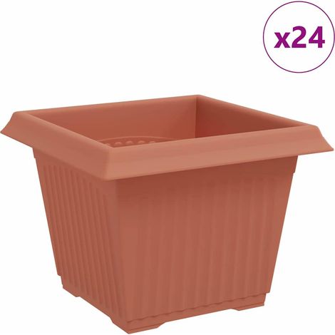 Maison Exclusive - Quadratischer Blumentopf 24 pcs Ziegelrot 23 x