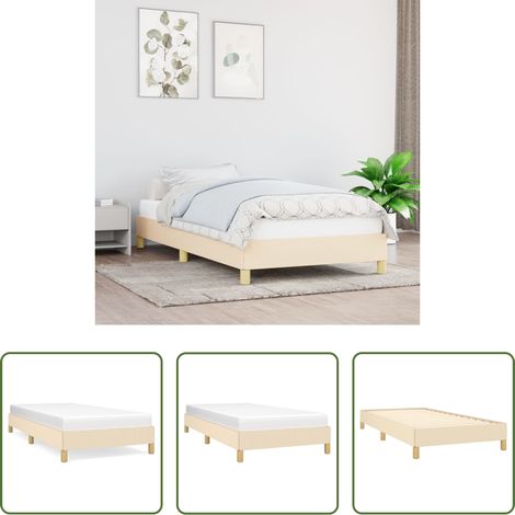 Matratze - Bettgestell ohne Matratze Creme 100x200 cm Stoff (1/5)