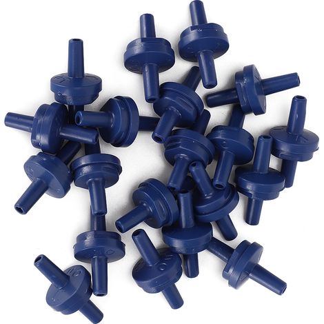 Lot de 20 valves anti-retour unidirectionnelles pour pompe à air d'aquarium, accessoires bleus (1/5)