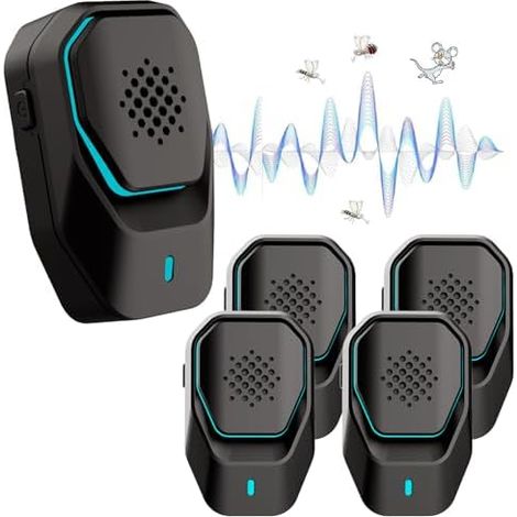 Ultrasons répulsifs Souris et Rats,4 dispositifs Portables d'évitement de à ultrasons, Prise Anti Moustique intérieure, Rongeur araignée Efficace Contre Les ravageurs Bureau -