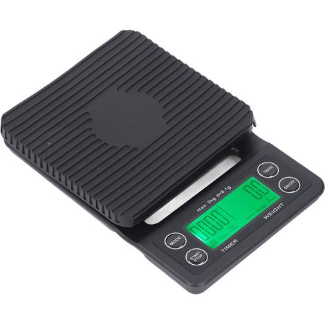 Bilancia da caffè con timer, capacità 3 kg, precisione 0,1 g, bilancia da cucina multifunzionale per casa, negozio e viaggi. (1/5)