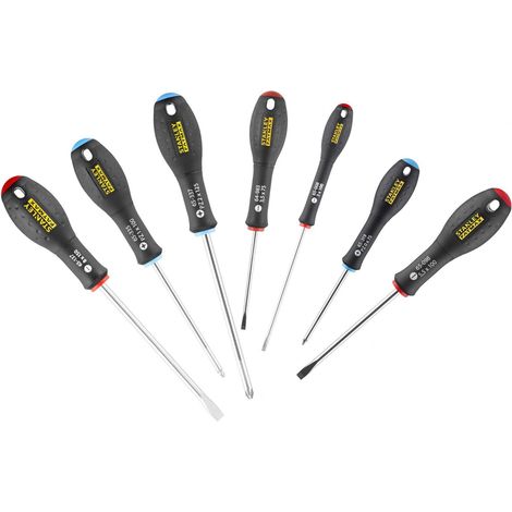 Jeu De 7 Tournevis Parallèle/Évasé/Pozidriv - Utilisation Intensive - Liaison Quasi Incassables - Grande Résistance - Sablage De L'Empreinte (1/2)