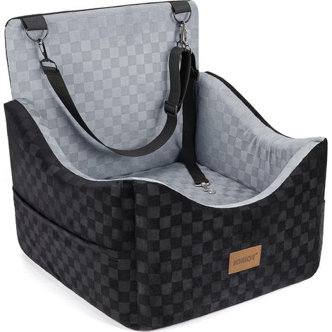 – Siège auto pour chien – Rembourrage en mousse à mémoire de forme – Housse lavable – Installation avant ou arrière – Pour chiens jusqu'à 13,6 kg (1/5)