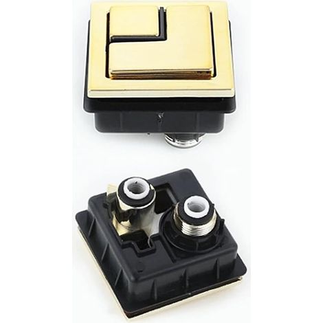 Bouton de chasse d'eau, toilette, bouton-poussoir double carré (1/2)