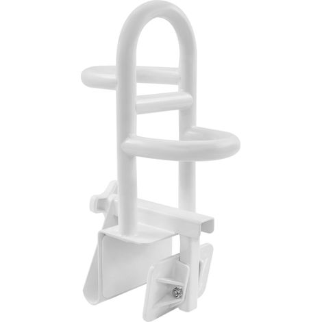 Barre d'appui pour baignoire sans perçage, capacité de charge de 136 kg, poignée de sécurité réglable en hauteur sur 3 niveaux, en acier au carbone avec peinture au four, blanc, pour personnes âgées (1/5)