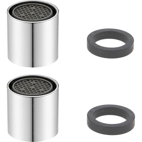 Aeratore per rubinetto - Regolatore di flusso aeratore M16/M18/M20/M22, set di 2 pezzi con gorgogliatore per rubinetto - cartuccia miscelatrice con filtro - Adatto per cucina e bagno (M18) (1/5)