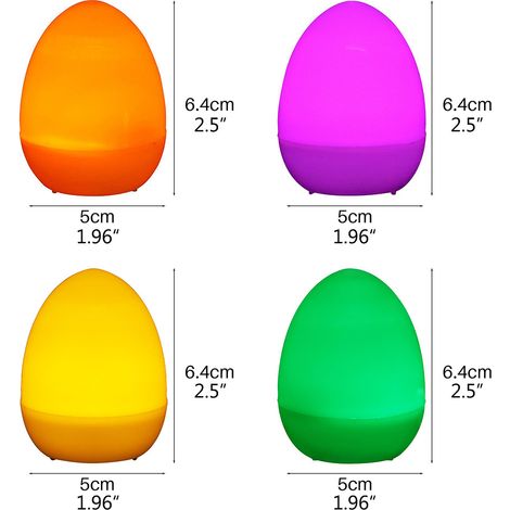 Lot de 12 œufs de Pâques lumineux à LED, fonctionnant sur piles, pour décorer votre maison, salon ou jardin. (1/5)