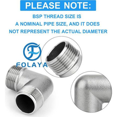 5 Pcs Acier inoxydable 304 90-Degree Male Elbow Pipe Fitting 1/2" BSP Male Pipe Fitting, Frizione a croce a 4 vie (1/4)