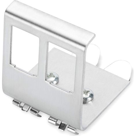 DIGITUS Adattatore per guida DIN per moduli Keystone - 2 porte - Angolo di 45° - Acciaio inox - Alloggiamento aperto (1/2)