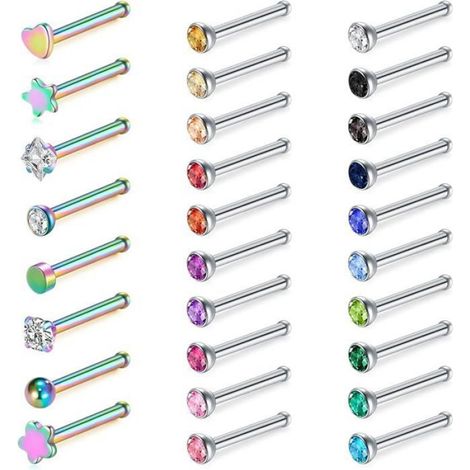 Clou De Nez - Acier Inoxydable 20G - Pour Percing Narine - 30 Pièces (1/5)