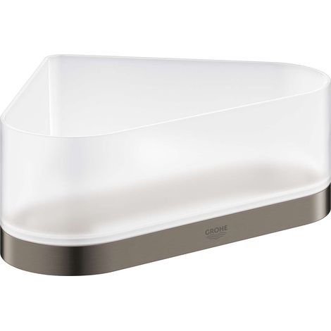 Grohe Selection - Vaschetta per doccia con supporto, ad angolo, vetro/Hard Graphite spazzolata 41038AL0 (1/3)