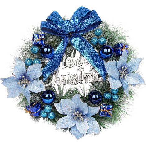 Guirlande De Noël - 30 Cm - Pour Porte Intérieure Ou Extérieure - Décor Festif Automne Hiver - 1 Pièce (1/5)