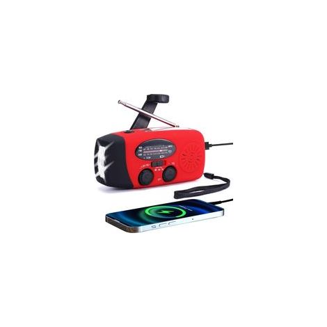 Radio solar de emergencia AM/FM con linterna de 1W – Alarma SOS – Portátil y recargable – Para acampar y situaciones críticas (1/5)