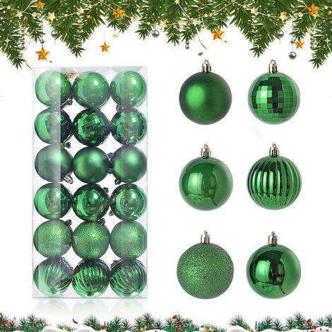 Boule De Décoration De Noël - Boule Arbre À Noël Incassable En Plastique - Pour Fête Mariage Célébration - Lot De 12 (1/5)
