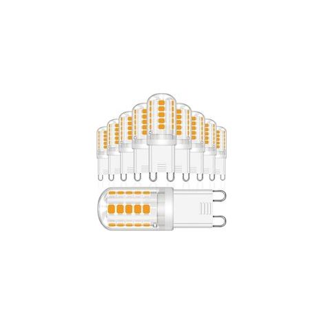 Ampoules LED G9, 3W Equivalent 30W Halogène Lampe, Blanc Chaud 2700K 380LM Sans Scintillement AC/DC 220-240V pour Chambre Salon Cuisine Jardin, Non Dimmable, Lot de 10 (1/5)