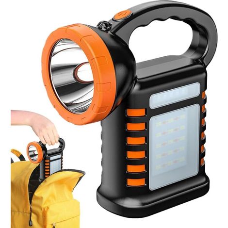 3 Modes LED Work Light Rechargeable Solar Flashlight with Multifunctional Waterproof Survival Flashlight for Mechanic, Construction Site, Camping, Garden, Garage (1/5)