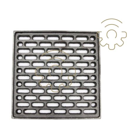 Grille en fonte 20x20 cm pour ventilation cheminées barbecue – Support en bois pour installation facile – Accessoire cheminée et poêle – Koem