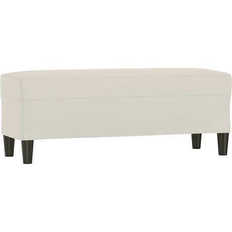 Banco de terciopelo color crema 100x35x41 cm vidaXL