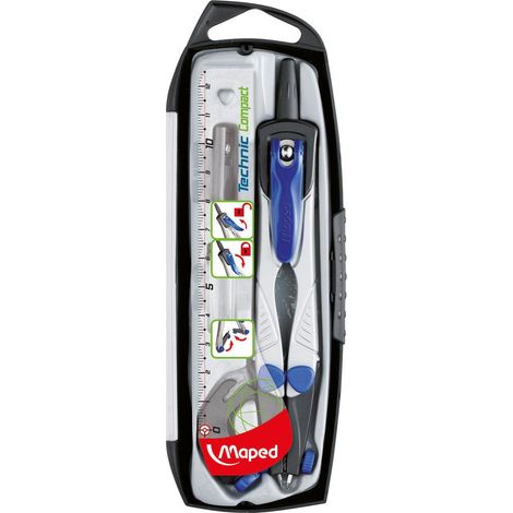 Coffret Compas - MAPED - Technic Concept - Gris - Enfant - Mixte