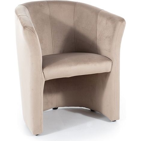 Fauteuil cabriolet confort velours beige Tisso (1/5)