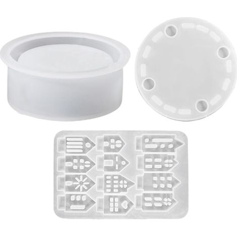 Moule pour Porte-bougie,Design De Maison Creuse - Pour Support De Bougies Votives En Résine Pour Amateurs de DIY, Décoration de Maison, Fêtes et Artisanat en Résine et (1/5)