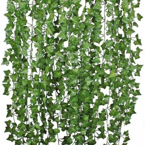 12 feuilles de lierre artificielles 2,2 mètres plante vigne suspendue faux bougainvillier mariage mur vert (1/4)