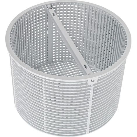 Panier Skimmer Piscine 18 cm, Panier de Rechange pour Skimmer Standard, Pré-Filtre de Piscine Tamis de 18 cm de Diamètre pour Une Extraction Facile Résistant au Chlore Stable (Blanc) (1/5)