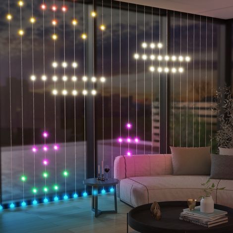 3x3m Intelligente LED-Lichterkette mit Musiksynchronisation, Fernbedienung und App, anpassbaren Effekten und Farben