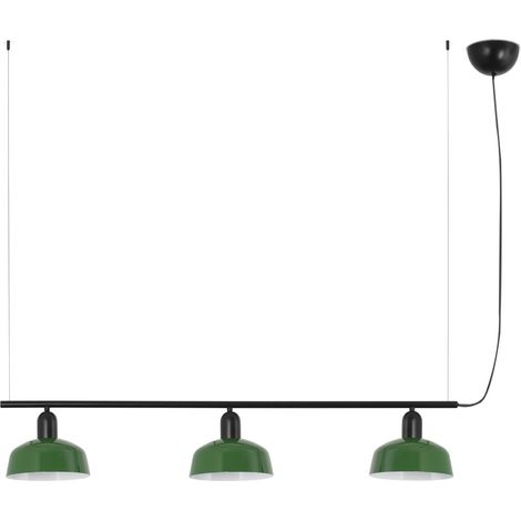 Faro Tatawin Petit plafonnier suspendu noir, vert brillant, 3 ampoules E27