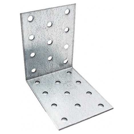 Sud Bois – Équerre de fixation galvanisée multi-trous 80x80x60mm Ep. 2,5mm – Acier renforcé pour assemblage structures bois – 24 trous