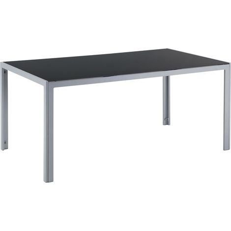 Gartentisch CATANIA 160 cm 91 cm Glas Schwarz (1/5)