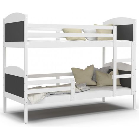 Lit Superposé Mati 90x190 Blanc - gris (1/2)
