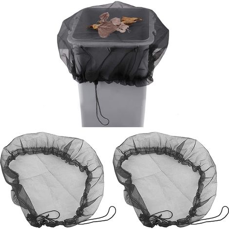 Tapa para cubo de lluvia (2 unidades), red para barril de lluvia, cubierta para barril de lluvia, red para depósito de lluvia, red protectora ajustable, protección contra hojas (Ø95 cm) (1/5)