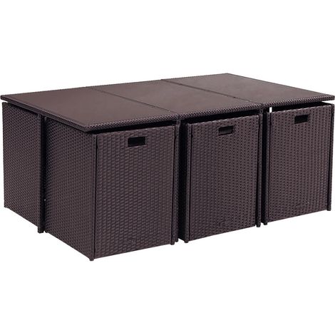 Gartenmöbel-Set in Braun/Weiß für 10 Personen FLORIDA