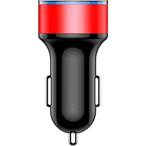 Adattatore Auto 2 Porte 3.1A USB 12V/24V Voltmetro LED per Fotocamere, Tablet, Smartphone e Altri Dispositivi, Rosso (1/3)