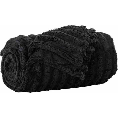 Couverture en laine noire, 150 x 130 cm (1/5)