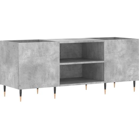 Armoire à disques,Meuble de Rangement,Meuble TV gris béton 121x38x48 cm bois d'ingénierie -84374 (1/5)