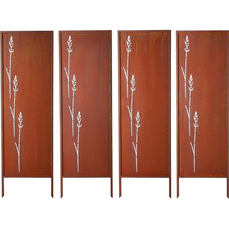 VEVOR Set di Pannelli Divisori per Privacy in Metallo 50 x 160 cm 4 pz, Divisorio Decorativo Autoportante per Privacy da Giardino Cortile Piscina Balcone in Acciaio al Carbonio, Schermo Recinzione (1/5)